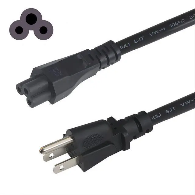 Alt view image 5 of 7 - US Standard Laptop Power Cord - 2 FT/ 24 inch 18AWG NEMA 5-15P to Iec 60320 C5 Universal 3 Prong AC Power Cable Replacement Desktop Charger 3 Pin 10A 125V Wire for Notebook Computer Adapter TV Printer