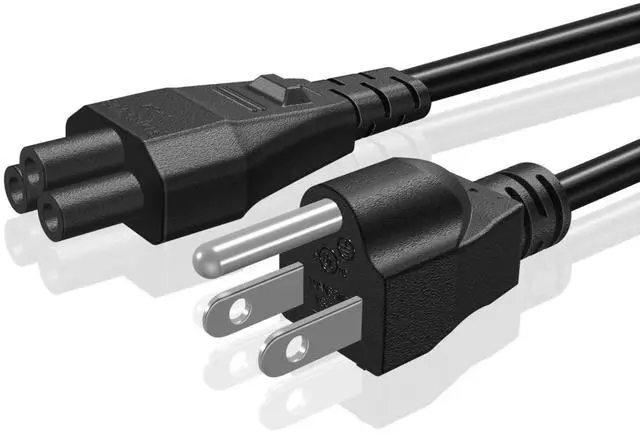 Main image of 3 Prong AC Laptop Power Cord, IEC C5 to NEMA 5-15P, 3 Feet Cable