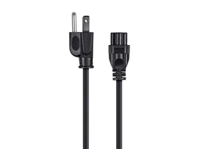Alt view image 2 of 3 - Power Cord - NEMA 5-15P to IEC-320-C5, 18AWG, 7A/125V, SVT, 3-Prong, 6ft, Black