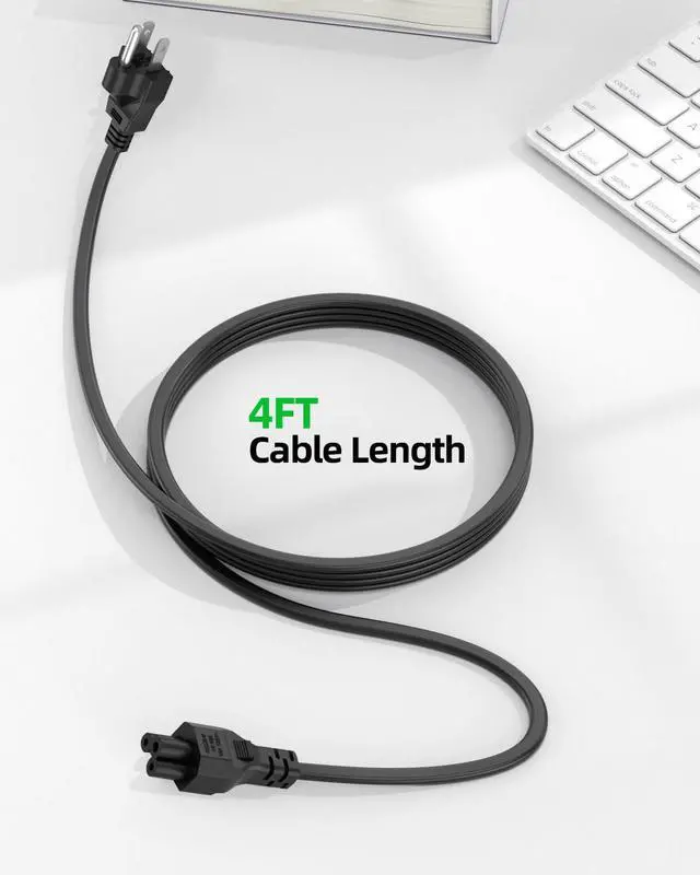 Alt view image 5 of 7 - 4FT 3-Prong C5 AC Power Cord, Universal Replacement Cable