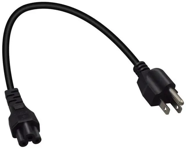 Main image of US 3 Prong Mickey Mouse Power Cord AC Power Short Cord, USA NEMA 5-15P Male to IEC320 C5 Female Laptop Power Cable, 3-Prong Notebook/Laptop AC Power Cord 1ft/30cm, 18 AWG, UL Listed