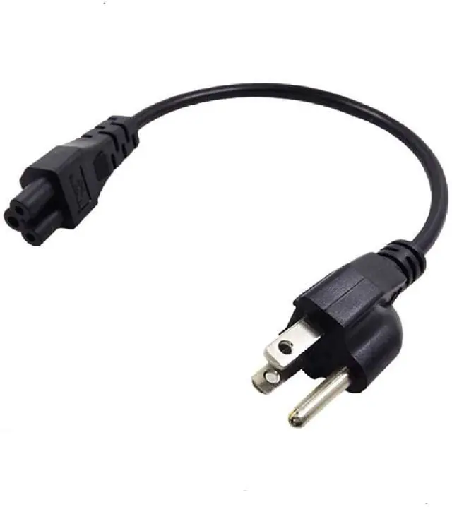 Alt view image 3 of 6 - US 3 Prong Mickey Mouse Power Cord AC Power Short Cord, USA NEMA 5-15P Male to IEC320 C5 Female Laptop Power Cable, 3-Prong Notebook/Laptop AC Power Cord 1ft/30cm, 18 AWG, UL Listed