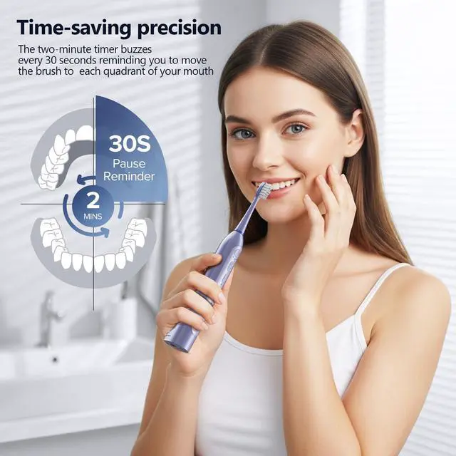 Alt view image 4 of 7 - Electric Toothbrush with Water Flosser Combo for Teeth Brushing & Flossing, Sonic Electric Toothbrush for Adults, Cordless Water Flosser for Home & Travel, Portable Travel Case Included