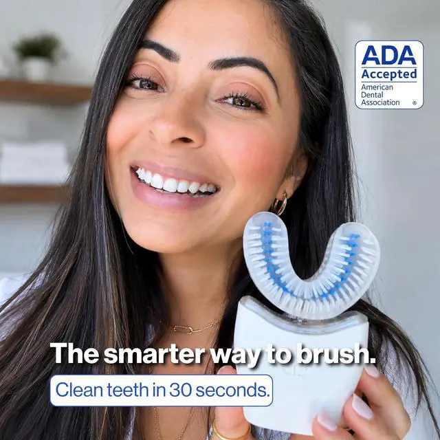 Alt view image 2 of 7 - Sonic Pro Electric Toothbrush Only ADA Accepted U-Shaped Brush, Clinically Proven Up to 5.1X Better Cleaning, 30-Second Full Mouth 360 Clean, Rechargeable, Waterproof, Black, Men's Regular