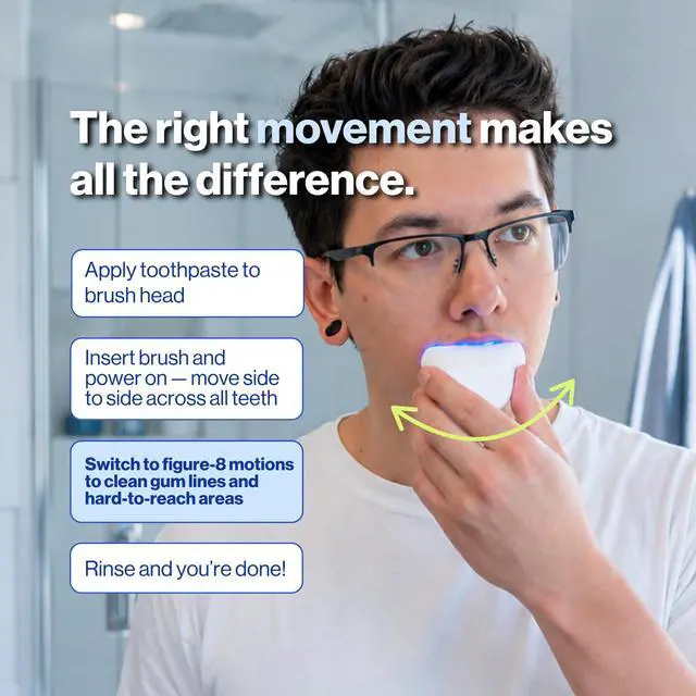 Alt view image 3 of 7 - Sonic Pro Electric Toothbrush Only ADA Accepted U-Shaped Brush, Clinically Proven Up to 5.1X Better Cleaning, 30-Second Full Mouth 360 Clean, Rechargeable, Waterproof, Black, Men's Regular