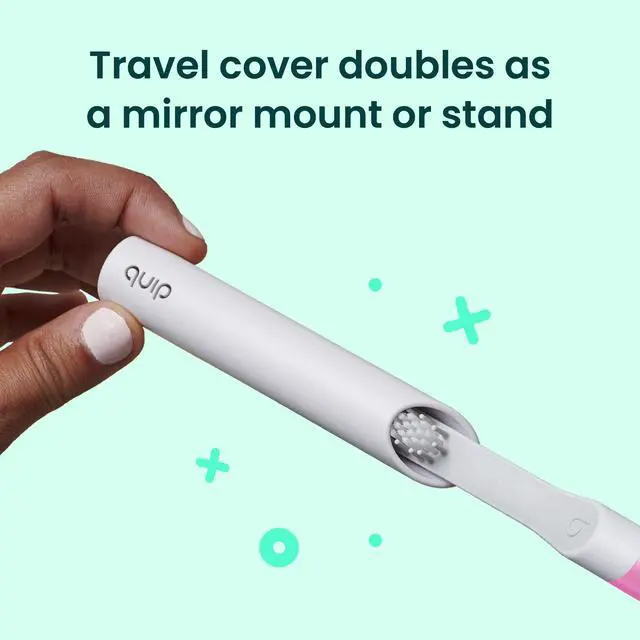 Alt view image 6 of 7 - Sonic Toothbrush for Adults with Timer - Includes Extra Brush Head and Travel Cover Mount - Electric, Soft Bristle Refill Head, Plastic Handle, 3 Month Battery Life - Travel Toothbrush - Magenta