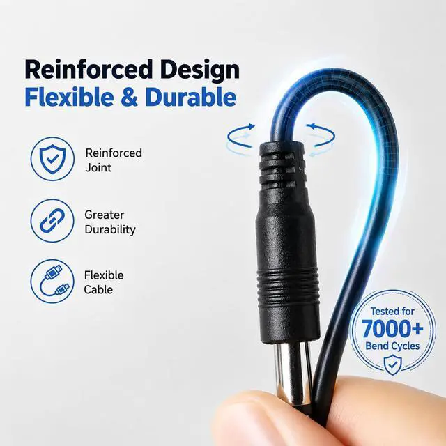 Alt view image 4 of 5 - Replacement USB Charger Cable Compatible with Bitvae D2 R1 R2 S2 Electric Toothbrush, Compatible with Select Fairywill, Vekkia and Mornwell Models, 1M Portable Charging Cord, Black (2-Pack)
