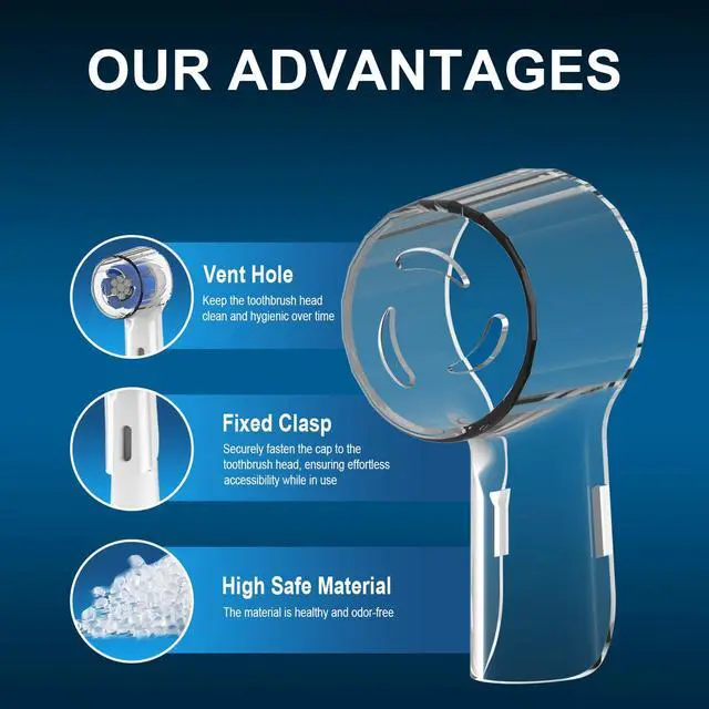 Alt view image 3 of 7 - 6 Pack Toothbrush Heads Dustproof Cover Compatible with Oral B, Fits for Oral-B iO Series, Pro 1000, 1500, 5000, 7500 Electric Toothbrush, Protects Brush Head and Convenient Travel