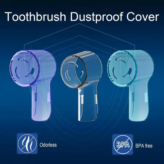 Alt view image 7 of 7 - 6 Pack Toothbrush Heads Dustproof Cover Compatible with Oral B, Fits for Oral-B iO Series, Pro 1000, 1500, 5000, 7500 Electric Toothbrush, Protects Brush Head and Convenient Travel