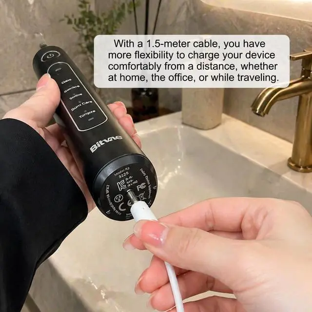 Alt view image 5 of 5 - USB Charger Cable for Fairywill Bitvae Electric Toothbrushes,Compatible with D2, R1, R2, S2, 7AM2M AM105/AM110 and More,White DC 3.5mm Port Charging Cable (5ft)