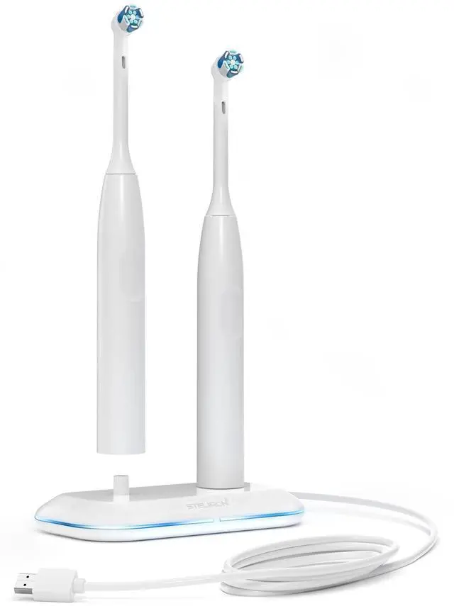 Main image of 2-in-1 Dual Toothbrush Charger Compatible with Oral B Electric Toothbrushes, Replacement for 3757 - Works with Braun OralB Pro Advantage Smart Genius Vitality iO and Kids Models