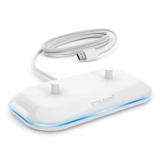 Alt view image 2 of 7 - Dual Toothbrush Charger for Philips Sonicare Electric Toothbrushes - Replacement for HX6100 Works with Protective Clean 4100, 6100, Kids Models & More (Waterproof Charging Base) 2-in-1