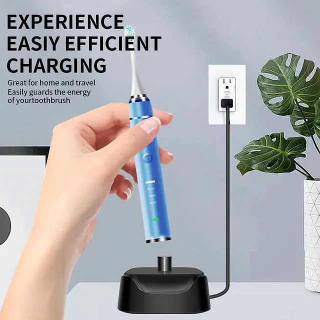 Alt view image 3 of 5 - Charger for AquaSonic Electric Toothbrush, Replacement Charger Base for Aqua Sonic Black/Vibe Series Electric Toothbrush, Waterproof (Black)