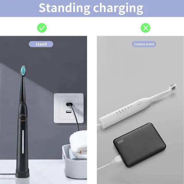 Alt view image 5 of 6 - Charger Base for Bitvae/Fairywill / 7AM2M AM105/AM110 Electric Toothbrush (Not for 7AM2M AM100 AM101 AM103), Replacement Charger for Electric Toothbrushes Charged with USB Data Cables(White)
