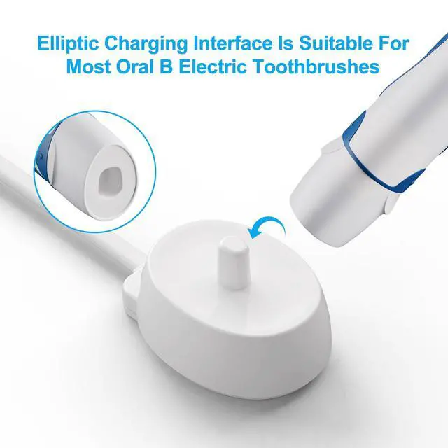 Alt view image 3 of 7 - USB Replacement Charger for Oral B Electric Toothbrush, Compatible with Pro 1000/3000/5000, IO Series 3/4/5/6, 3757 Inductive Charging Base, Waterproof IPX7, Portable Power Cord