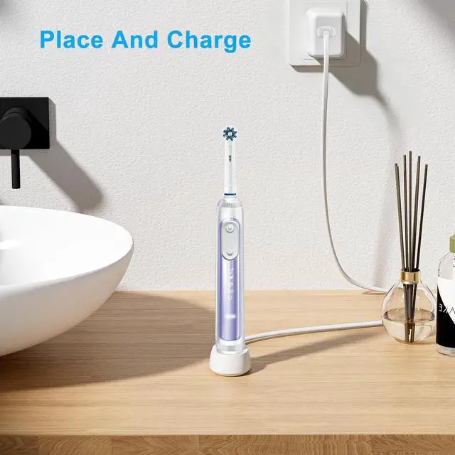 Alt view image 7 of 7 - USB Replacement Charger for Oral B Electric Toothbrush, Compatible with Pro 1000/3000/5000, IO Series 3/4/5/6, 3757 Inductive Charging Base, Waterproof IPX7, Portable Power Cord