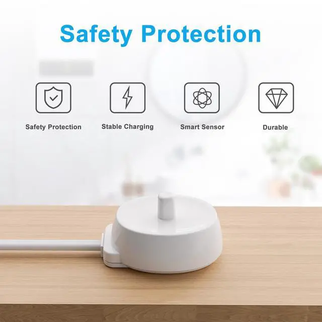 Alt view image 5 of 7 - USB Replacement Charger for Oral B Electric Toothbrush, Compatible with Pro 1000/3000/5000, IO Series 3/4/5/6, 3757 Inductive Charging Base, Waterproof IPX7, Portable Power Cord