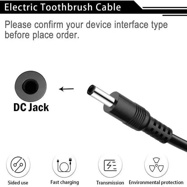 Alt view image 3 of 5 - Charger Cable for Fairywill Sonic Electric Toothbrush FW917 SG508 FW508 FW507 FWP11 FWD1 FWD3 FWD7 FWD8 FWE11 FWT9 P11,Dnsly,Vekkia,Gloridea,Mornwell,Power Supply Electric Toothbrush Charging Cord