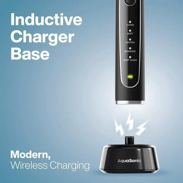 Alt view image 3 of 6 - Electric Toothbrush Charger Conductive Charging Dock, Compatible with Most AquaSonic Toothbrushes Genuine, Authentic Parts (Black)