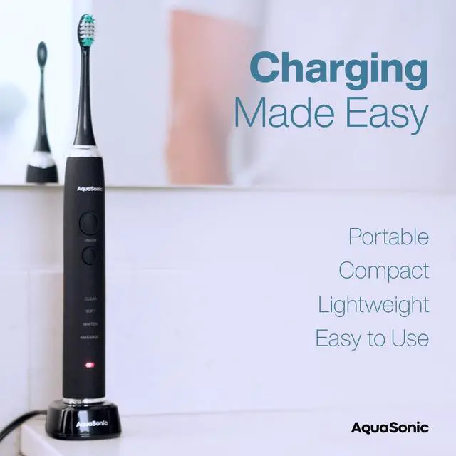 Alt view image 4 of 6 - Electric Toothbrush Charger Conductive Charging Dock, Compatible with Most AquaSonic Toothbrushes Genuine, Authentic Parts (Black)