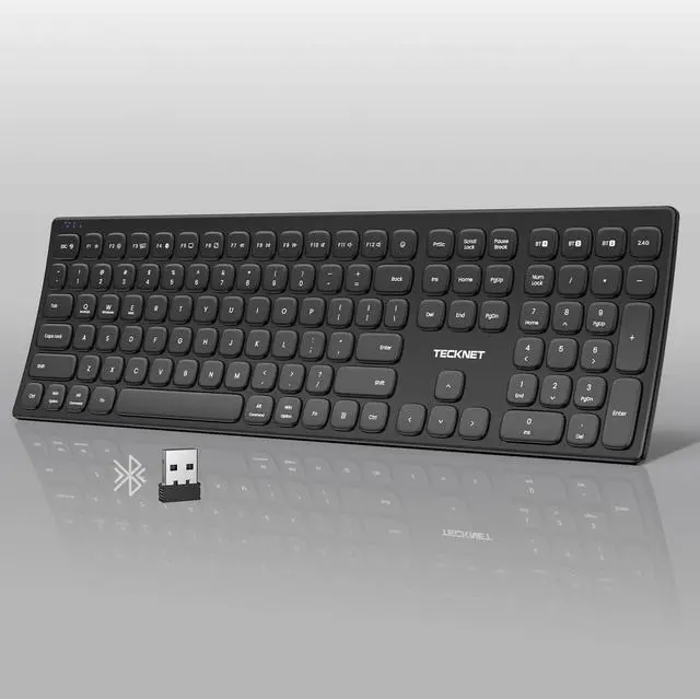 Main image of Bluetooth Wireless Rechargeable Keyboard with BT5.0, 2.4G & Wired
