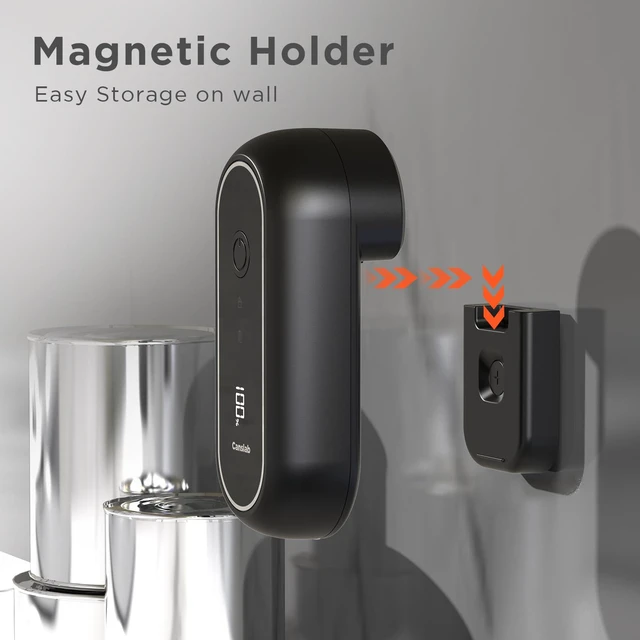 Alt view image 5 of 7 - Turbo Rechargeable Electric Can Opener, LED Battery Life Display | Smart Auto Stop Can Opener for Seniors, Safe Touchable Smooth Edge, One Touch Hands-free Operation, Wall-mountable, Black