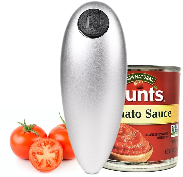 Main image of One Touch Electric Can Opener - Automatic Can Openers with Smooth Edge, Free Handheld Electric Can Opener for Kitchen, Seniors (Silver)