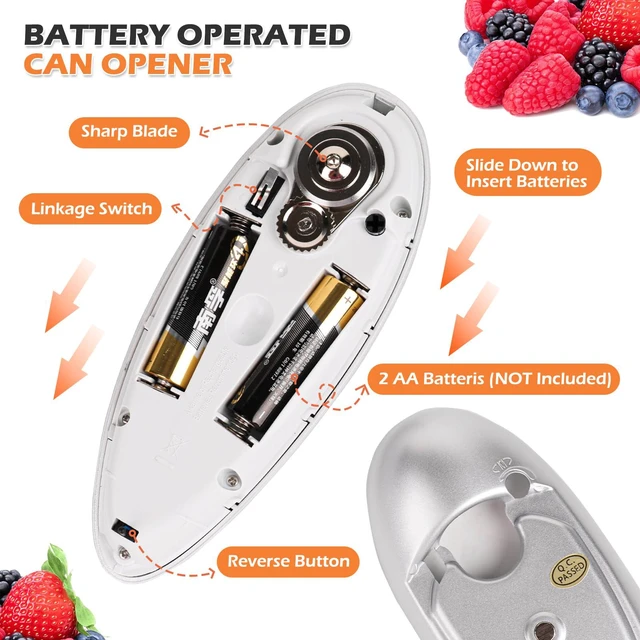 Alt view image 4 of 6 - One Touch Electric Can Opener - Automatic Can Openers with Smooth Edge, Free Handheld Electric Can Opener for Kitchen, Seniors (Silver)