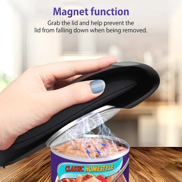 Alt view image 5 of 7 - Electric Can Opener, Handheld One-touch Automatic Can opener, Smooth Edge Kitchen Gadget Can Openers Electric for Seniors with Arthritis