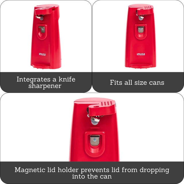 Alt view image 2 of 6 - Red Electric Can Opener with Bottle Opener & Knife Sharpener