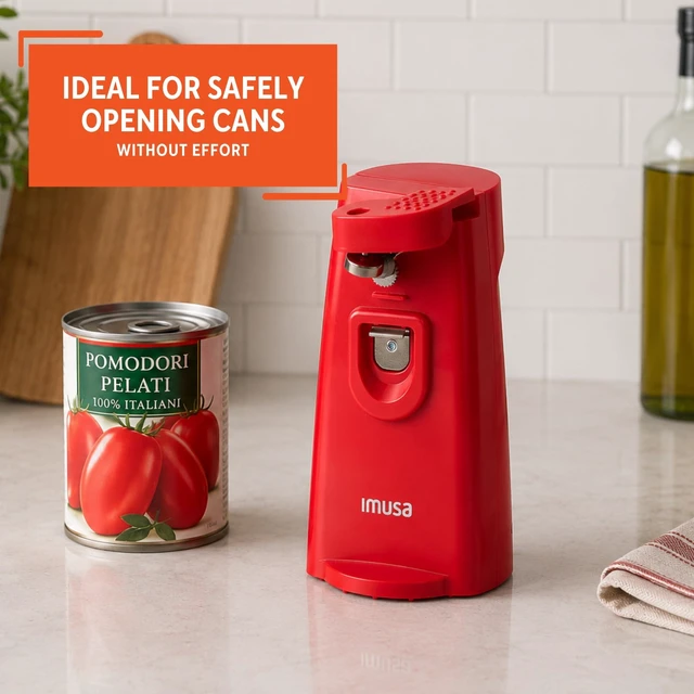 Alt view image 6 of 6 - Red Electric Can Opener with Bottle Opener & Knife Sharpener