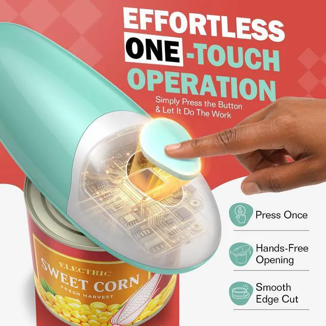Alt view image 2 of 7 - Can Opener, Automatic Hands Free Can Opener with Smooth Edge, Battery Operated One Touch Kitchen Tool for Seniors, Elderly & Arthritis, Easy Open Can Opener Gift for Parents & Family