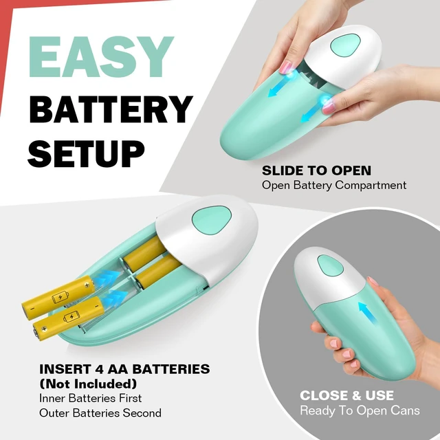 Alt view image 6 of 7 - Can Opener, Automatic Hands Free Can Opener with Smooth Edge, Battery Operated One Touch Kitchen Tool for Seniors, Elderly & Arthritis, Easy Open Can Opener Gift for Parents & Family