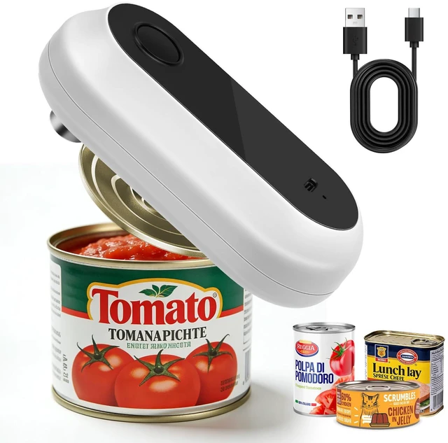 Main image of Electric Can Opener,Rechargeable One Touch Side Cut Opener for Seniors Fits Almost All Can Sizes,Smooth Edge, Handfree, Wall Mounted Small Size(White)
