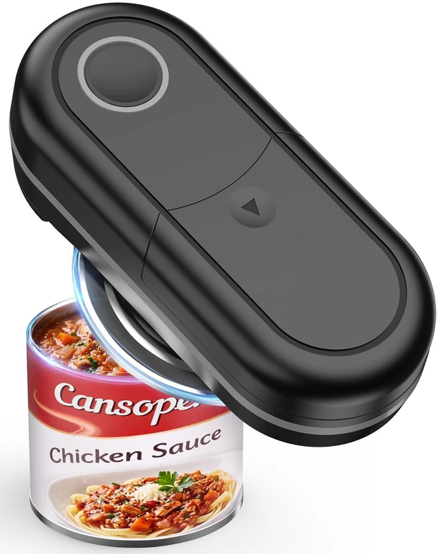 Main image of Electric Can Opener, One-Touch Automatic, Smooth Edge for Seniors | Hands-Free Opening for Weak Hands, Side-Cut Design, Fits Most Cans, Magnetic Lid Lift, 4 AA Battery Power, Compact Storage