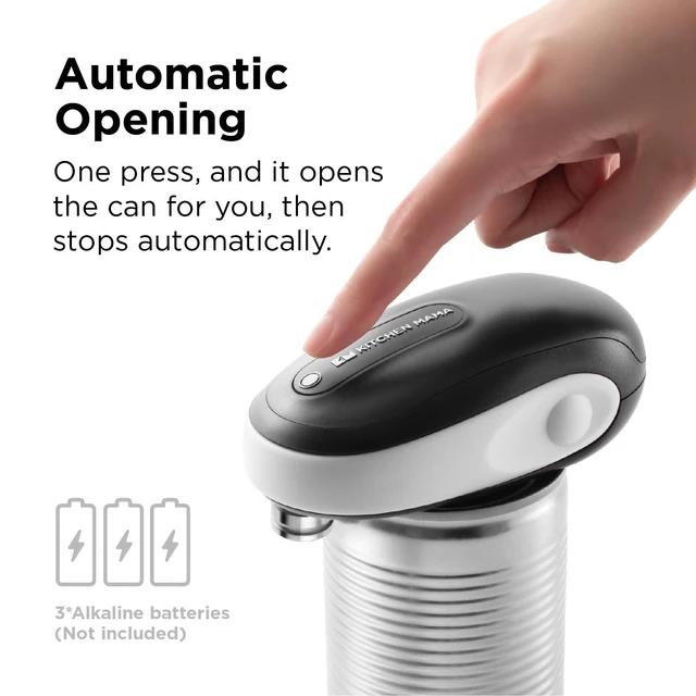 Alt view image 2 of 6 - One-To-Go Electric Can Opener, White | One Touch, Auto Stop, Smooth Edge, Cordless Battery Operated, For Seniors with Arthritis