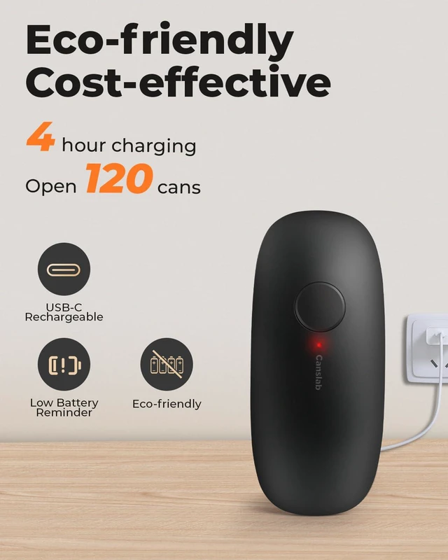 Alt view image 2 of 7 - Ultrablade (Basic VersionUSB Rechargeable Electric Can Opener | Smooth Edge Can Opener for Seniors with Arthritis, USB Battery, for All Size Cans, Handsfree, Kitchen Wall Mountable, Black