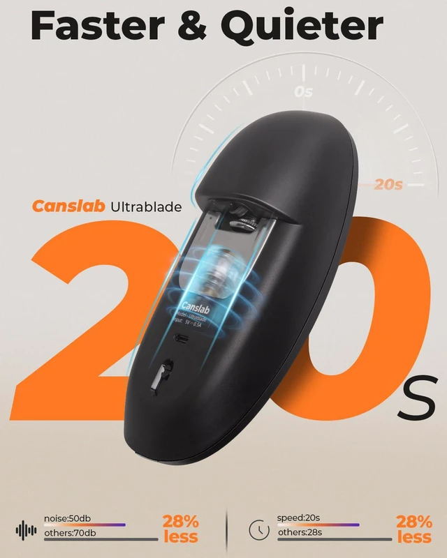 Alt view image 3 of 7 - Ultrablade (Basic VersionUSB Rechargeable Electric Can Opener | Smooth Edge Can Opener for Seniors with Arthritis, USB Battery, for All Size Cans, Handsfree, Kitchen Wall Mountable, Black