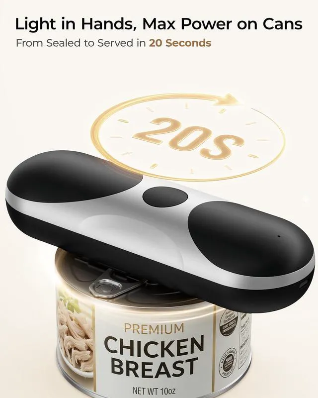 Alt view image 4 of 7 - Electric Can Opener for Seniors | One-Touch Automatic, USB Rechargeable, Cordless Battery Powered, Side Cut, Smooth Edge, Handsfree, for Any Size Cans