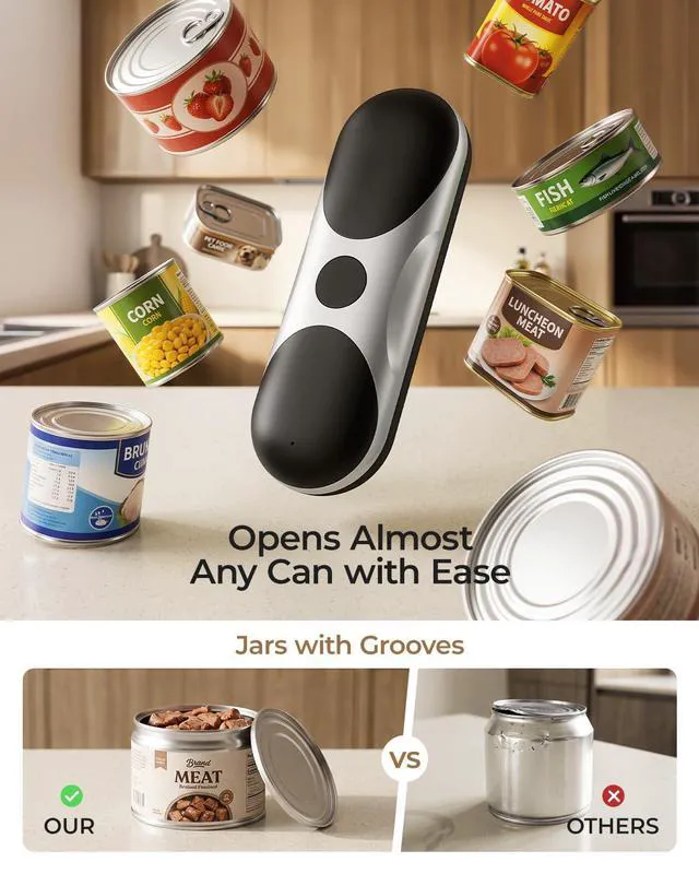 Alt view image 7 of 7 - Electric Can Opener for Seniors | One-Touch Automatic, USB Rechargeable, Cordless Battery Powered, Side Cut, Smooth Edge, Handsfree, for Any Size Cans