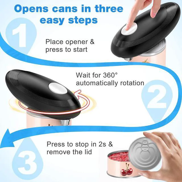 Alt view image 3 of 6 - Electric Can Opener, Food Safe Automatic Can Opener with Smooth Edge, Open Your Cans with A Simple Press of Button, Can Opener Electric Kitchen Gifts for Seniors and Arthritis