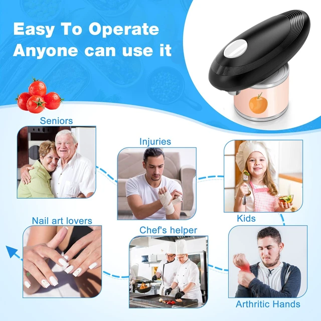 Alt view image 4 of 6 - Electric Can Opener, Food Safe Automatic Can Opener with Smooth Edge, Open Your Cans with A Simple Press of Button, Can Opener Electric Kitchen Gifts for Seniors and Arthritis