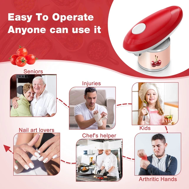 Alt view image 5 of 7 - Electric Can Opener, Food Safe Automatic Can Opener with Smooth Edge, Open Your Cans with A Simple Press of Button, Can Opener Electric Kitchen Gifts for Seniors and Arthritis