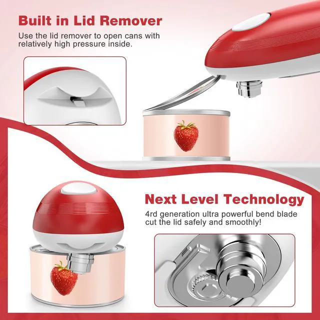 Alt view image 6 of 7 - Electric Can Opener, Food Safe Automatic Can Opener with Smooth Edge, Open Your Cans with A Simple Press of Button, Can Opener Electric Kitchen Gifts for Seniors and Arthritis