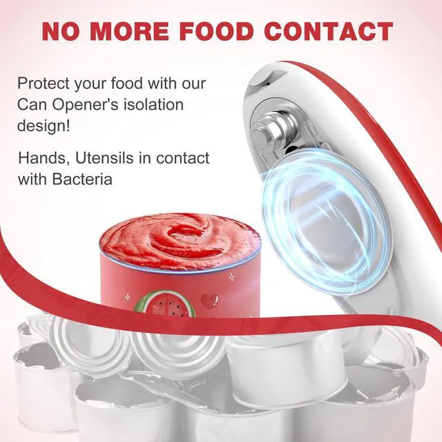 Alt view image 7 of 7 - Electric Can Opener, Food Safe Automatic Can Opener with Smooth Edge, Open Your Cans with A Simple Press of Button, Can Opener Electric Kitchen Gifts for Seniors and Arthritis