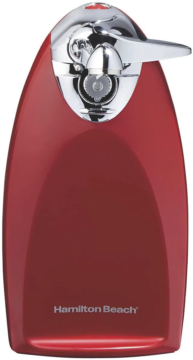 Main image of Classic Chrome Electric Can Opener with Automatic Shutoff | Patented SureCut Technology Easily Aligns Can | Knife Sharpener | Cord Storage | Extra Tall | Red | 76388J