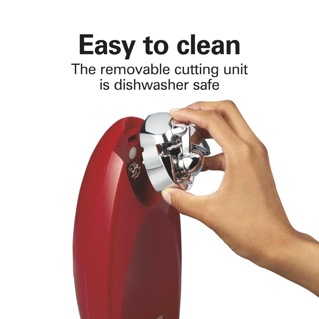 Alt view image 3 of 7 - Classic Chrome Electric Can Opener with Automatic Shutoff | Patented SureCut Technology Easily Aligns Can | Knife Sharpener | Cord Storage | Extra Tall | Red | 76388J
