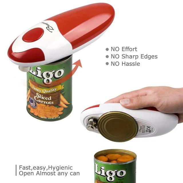 Alt view image 4 of 7 - Kitchen Automatic Safety Cordless One Tin Touch Electric Can Opener Professional Electric Can Opener.One-touch switch .Smooth can edge.Being friendly to left-hander and arthritics! (Red)