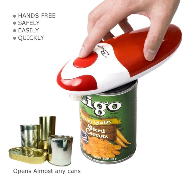 Alt view image 5 of 7 - Kitchen Automatic Safety Cordless One Tin Touch Electric Can Opener Professional Electric Can Opener.One-touch switch .Smooth can edge.Being friendly to left-hander and arthritics! (Red)