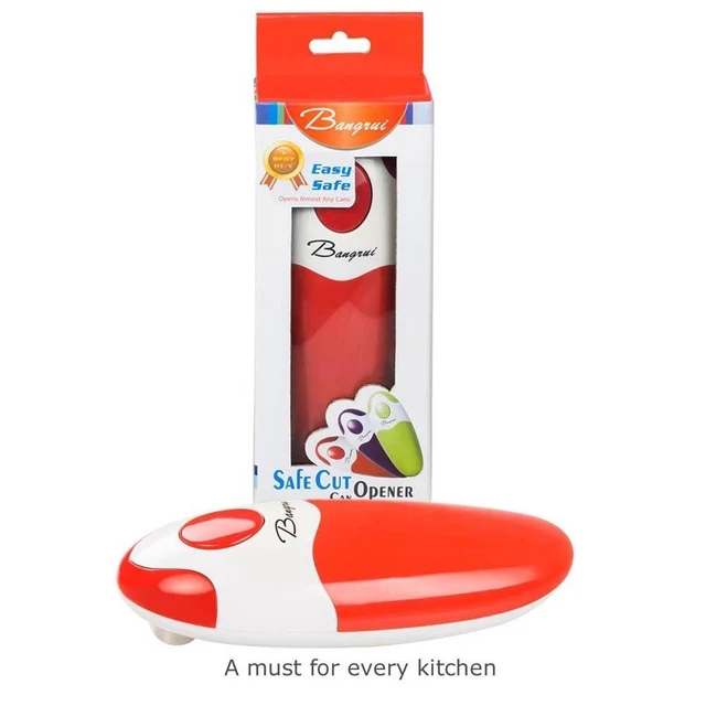 Alt view image 7 of 7 - Kitchen Automatic Safety Cordless One Tin Touch Electric Can Opener Professional Electric Can Opener.One-touch switch .Smooth can edge.Being friendly to left-hander and arthritics! (Red)